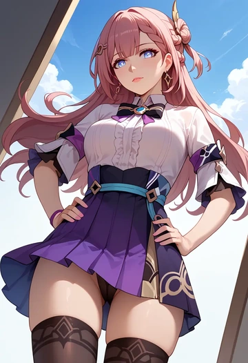 mini skirt, stockings, asta, star rail - AI generated anime art