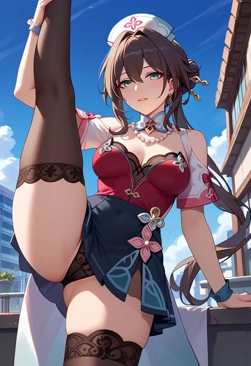 nurse pantyhose,mini skirt, sexy, ruan mei, star rail - AI generated anime art