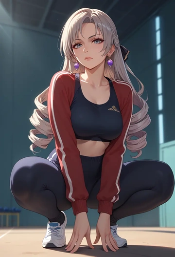 athletic,track suit, bronya rand, star rail - AI generated anime art