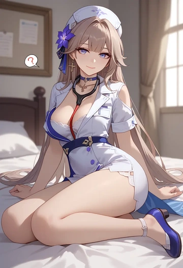 nurse, herta, star rail - AI generated anime art