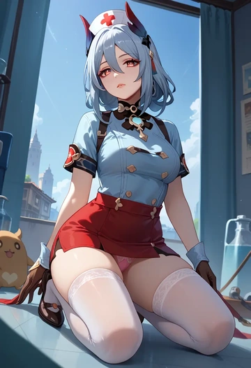 nurse,stockings,sexy,panties, hanya, star rail - AI generated anime art