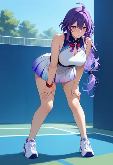 tennis skirt, seele, star rail - AI generated anime art