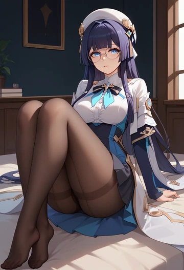 shorts, pantyhose, pela, star rail - AI generated anime art