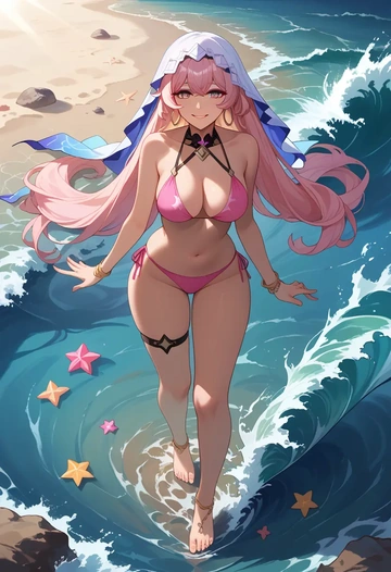 bikini, black swan, star rail - AI generated anime art