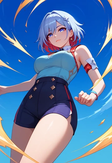 athletic,shorts,sexy, topaz, star rail - AI generated anime art