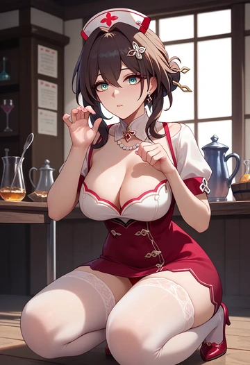 nurse,stockings,sexy,panties, ruan mei, star rail - AI generated anime art