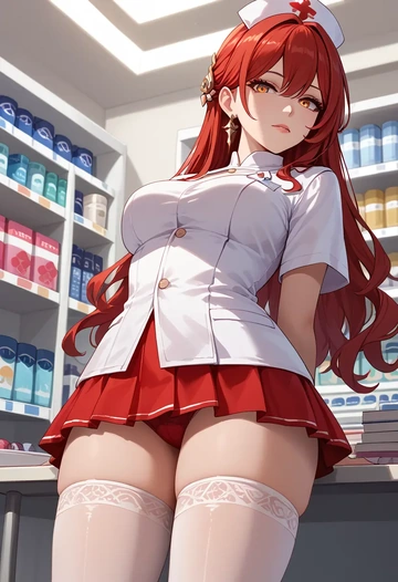 nurse,stockings,sexy,panties, himeko, star rail - AI generated anime art