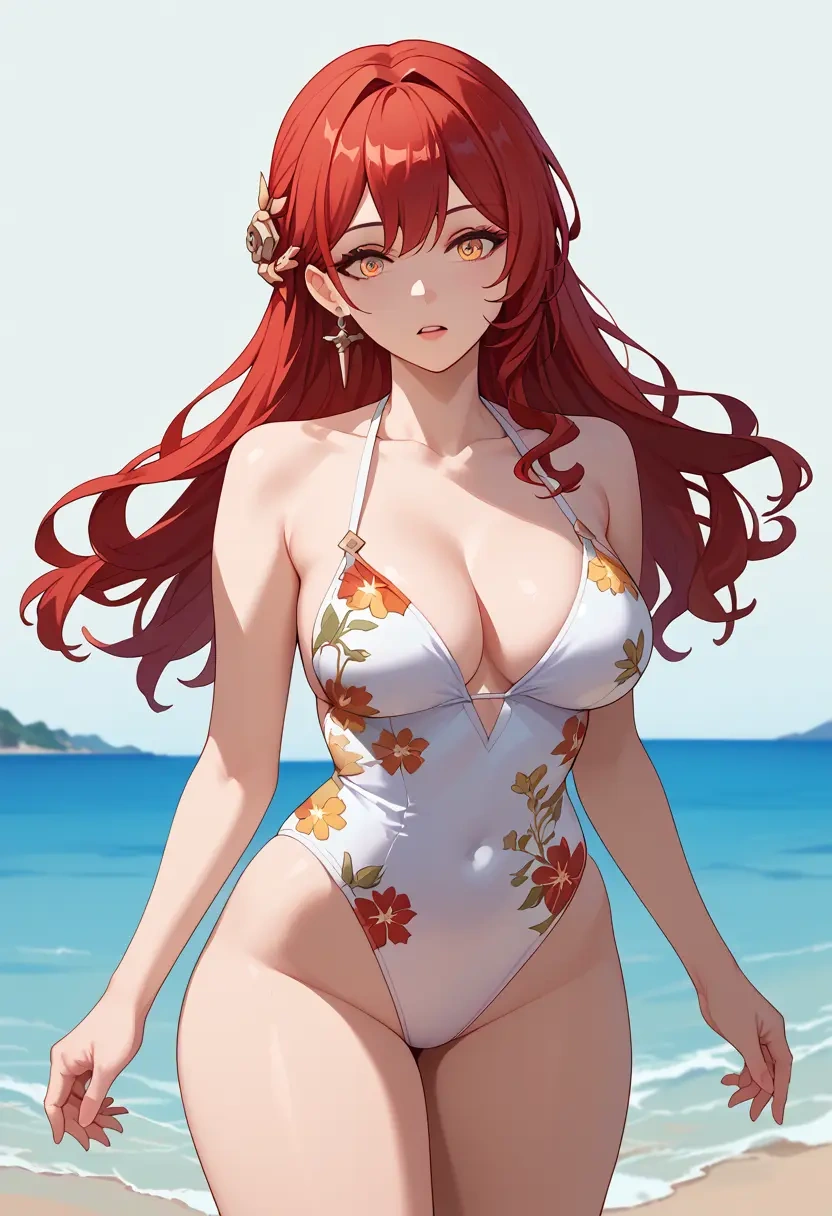 swimsuit,floral print, himeko, star rail - 