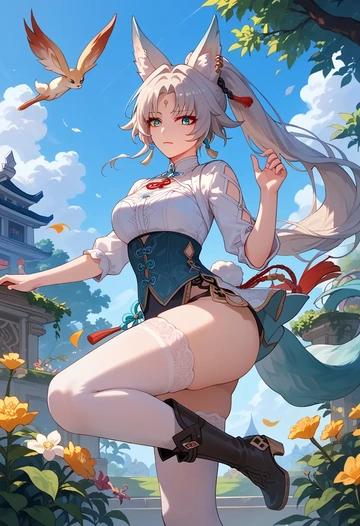 bunny girl, feixiao, star rail - AI generated anime art