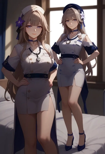 nurse, herta, star rail - AI generated anime art