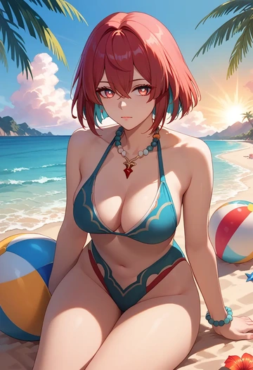 bikini, xueyi, star rail - AI generated anime art