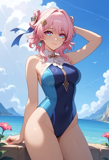 swimsuit,sexy, march 7th, star rail - AI generated anime art