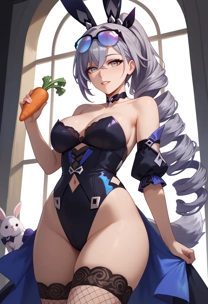 bunny girl, sexy,stockings, silver wolf, star rail - 