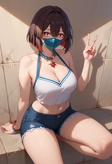 shorts,sexy, xueyi, star rail - AI generated anime art