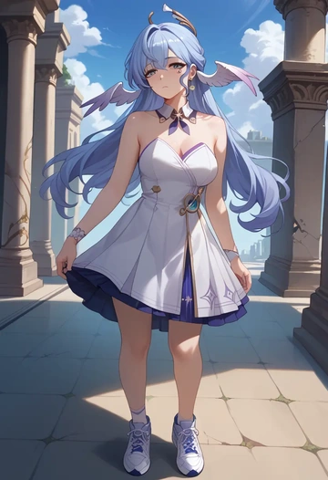 tennis skirt, robin, star rail - AI generated anime art