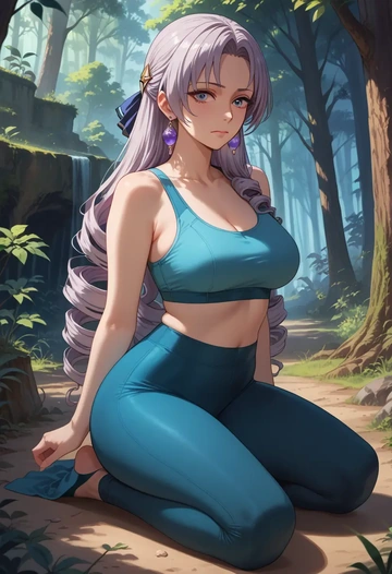 yoga shorts, bra, bronya rand, star rail - AI generated anime art