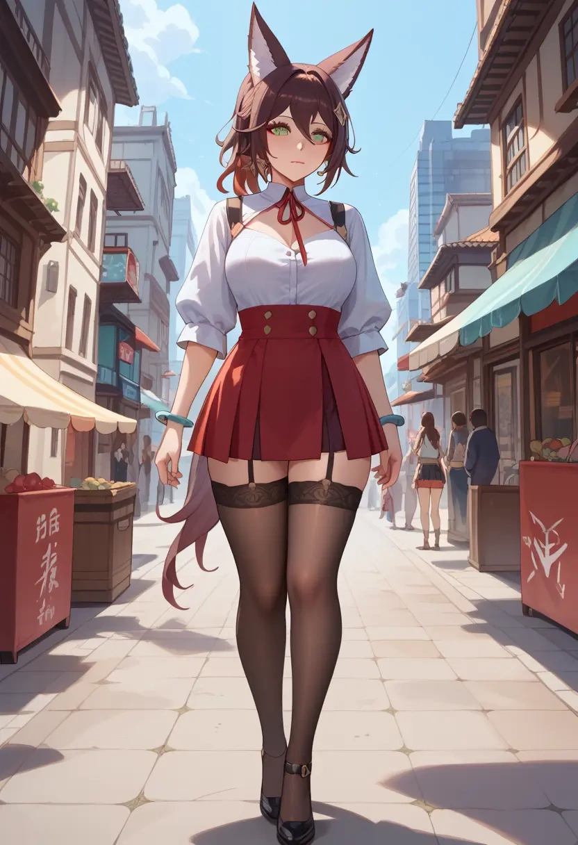 mini skirt, stockings, tingyun, star rail - 