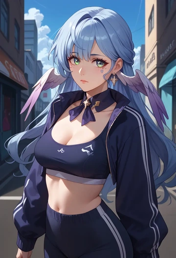 athletic,track suit, robin, star rail - AI generated anime art