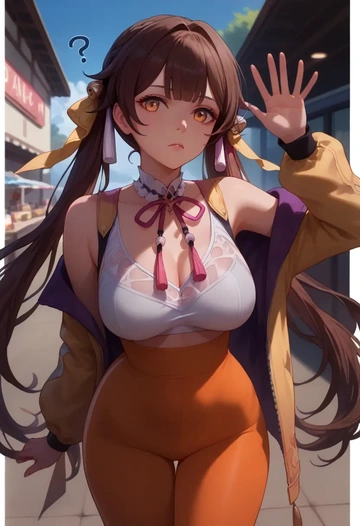 yoga shorts, bra, sushang, star rail - AI generated anime art