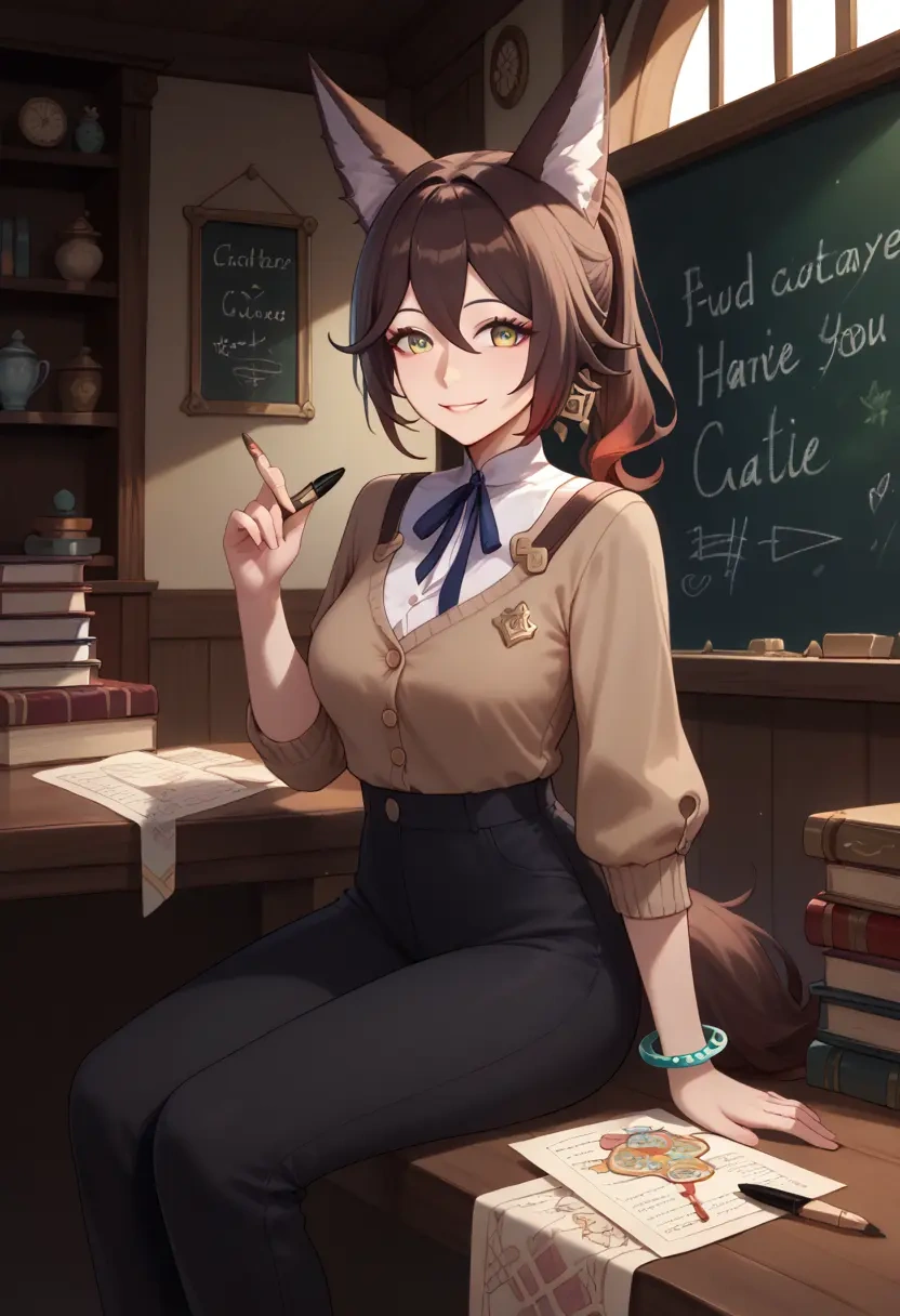 teacher, sweater, tingyun, star rail - 