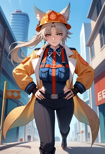 firefighter, feixiao, star rail - AI generated anime art