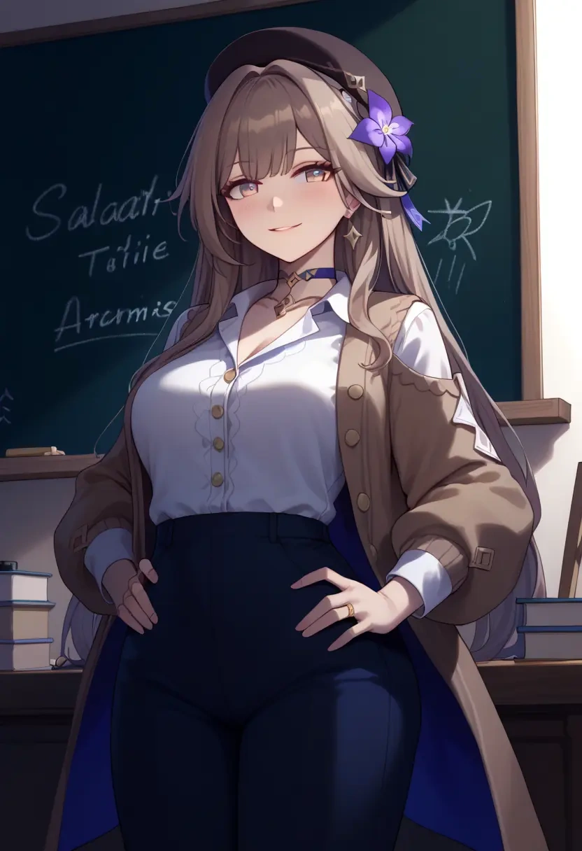 teacher, sweater, herta, star rail - 