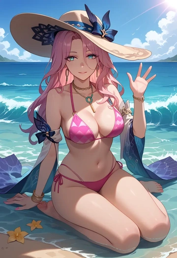 bikini, jade, star rail - AI generated anime art