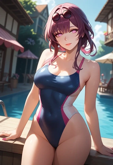 swimsuit,sexy, kafka, star rail - AI generated anime art