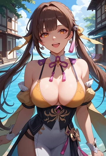 bikini, sushang, star rail - AI generated anime art