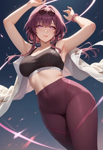 yoga shorts, bra, kafka, star rail - AI generated anime art