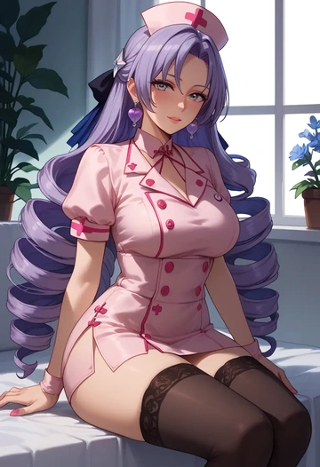 nurse pantyhose,mini skirt, sexy, bronya rand, star rail - AI generated anime art