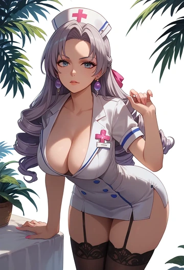 nurse pantyhose,mini skirt, sexy, bronya rand, star rail - AI generated anime art