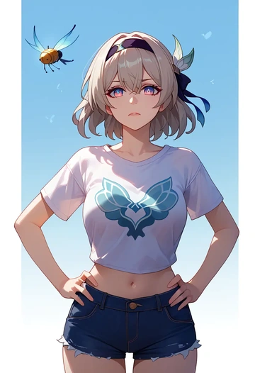 denim shorts, firefly, star rail - AI generated anime art