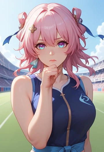 athletic, march 7th, star rail - AI generated anime art