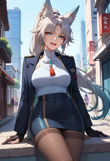 star rail,feixiao,shorts, pantyhose  - AI generated anime art