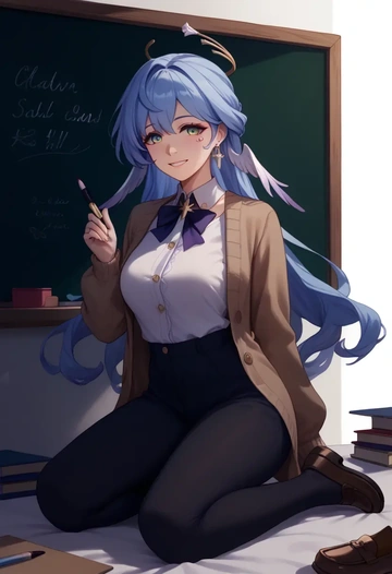 star rail,robin,teacher, sweater  - AI generated anime art