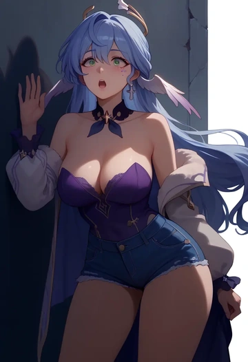 star rail,robin,shorts,sexy  - AI generated anime art