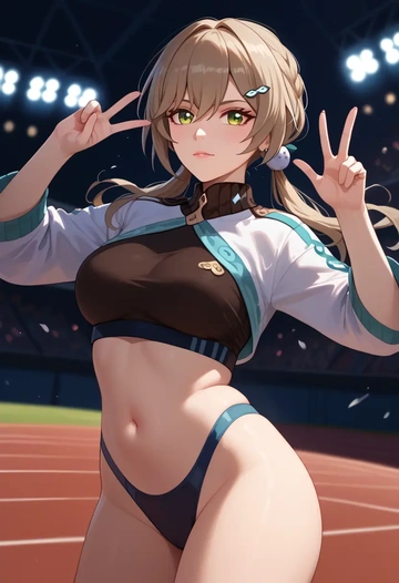 athletic, qingque, star rail - AI generated anime art