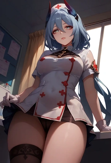 nurse pantyhose,mini skirt, sexy, hanya, star rail - AI generated anime art