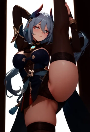 mini skirt, stockings, hanya, star rail - AI generated anime art