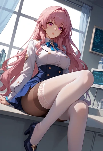 shorts, pantyhose, clara, star rail - AI generated anime art