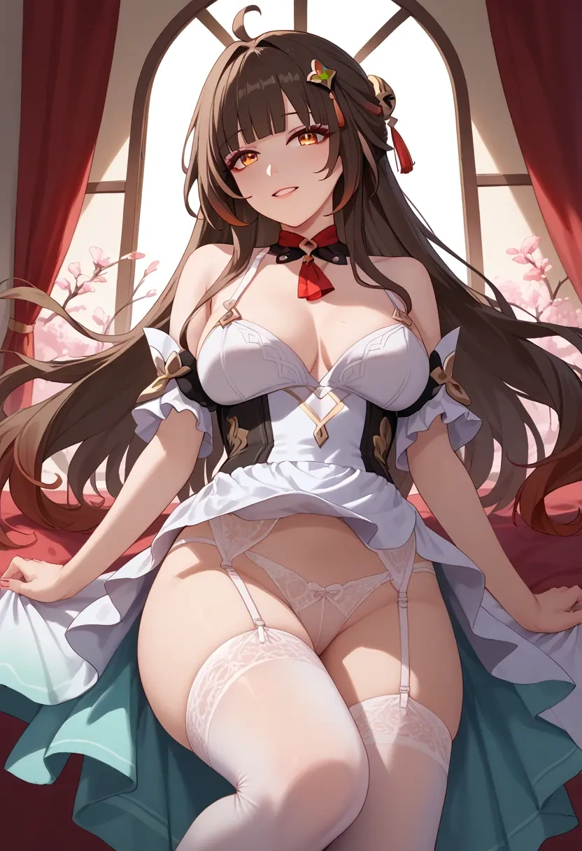 maid, sexy, stockings,panties, lingsha, star rail - 