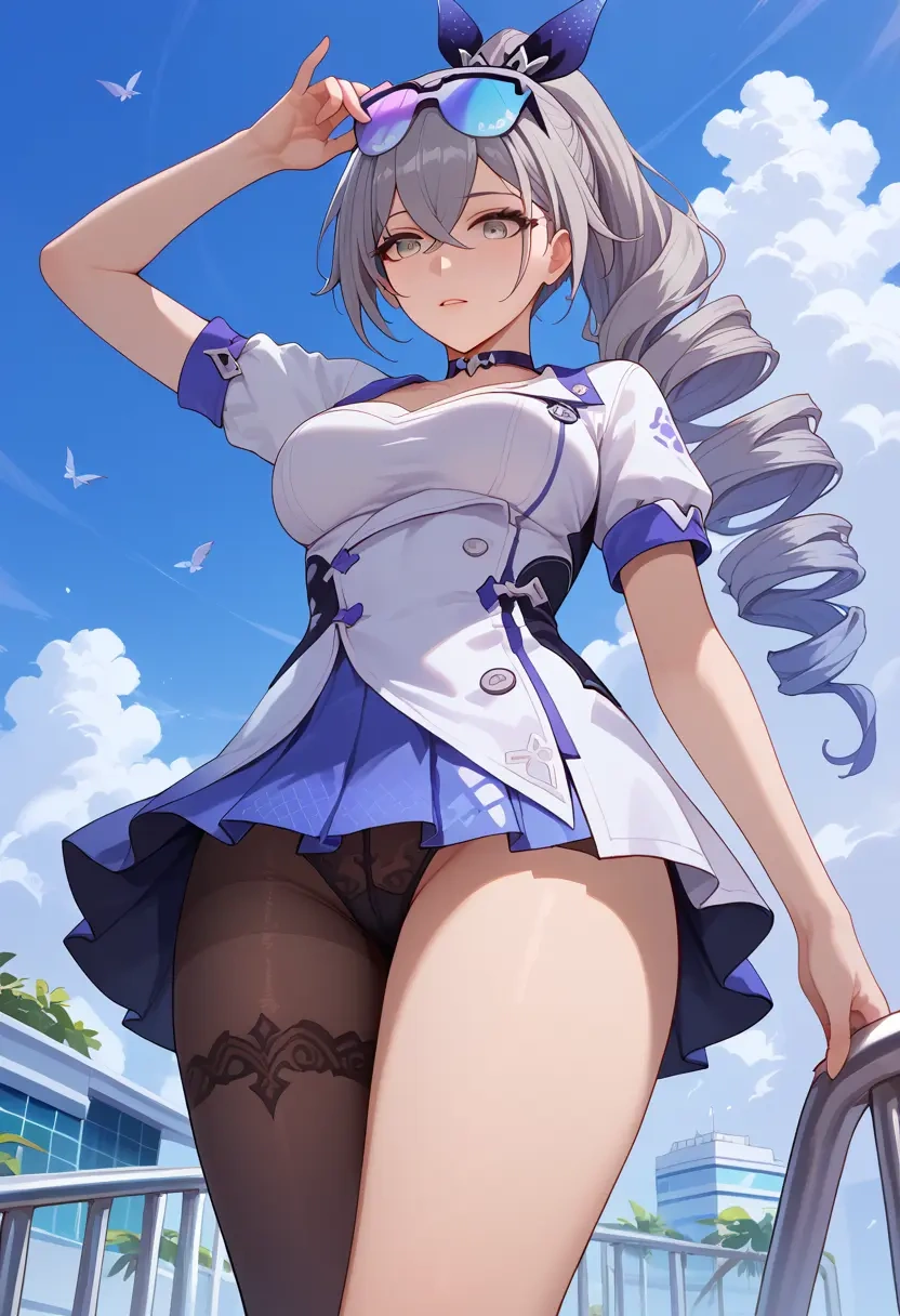 nurse pantyhose,mini skirt, sexy, silver wolf, star rail - 