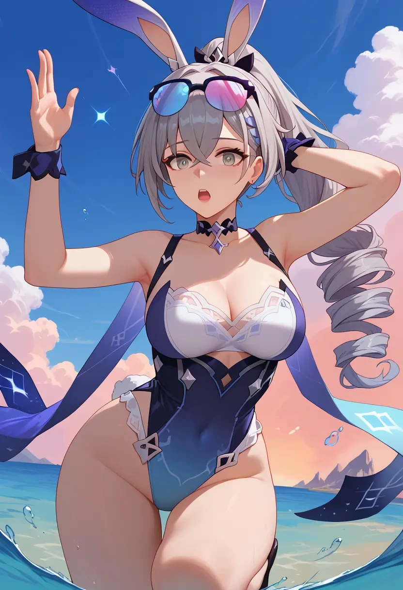 bunny girl, silver wolf, star rail - 