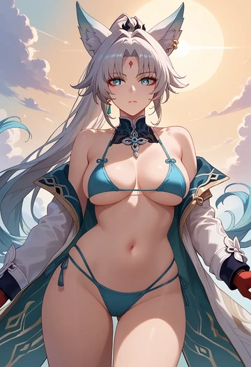 tiny bikini,sexy, feixiao, star rail - AI generated anime art