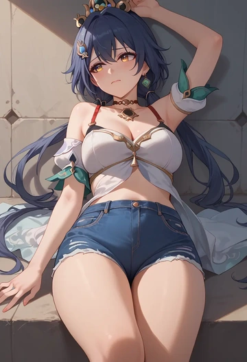 shorts,sexy, yunli, star rail - AI generated anime art