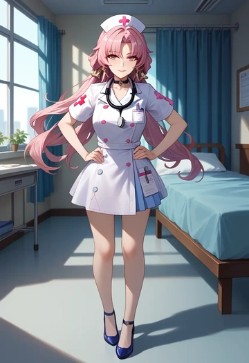 nurse, fu xuan, star rail - AI generated anime art