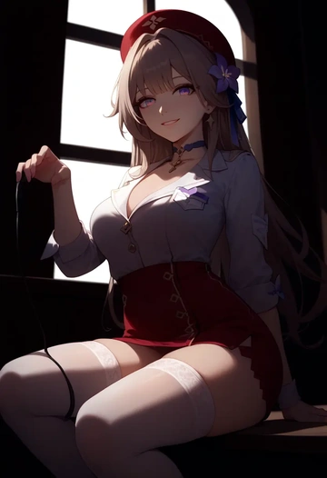 nurse,stockings,sexy,panties, herta, star rail - AI generated anime art