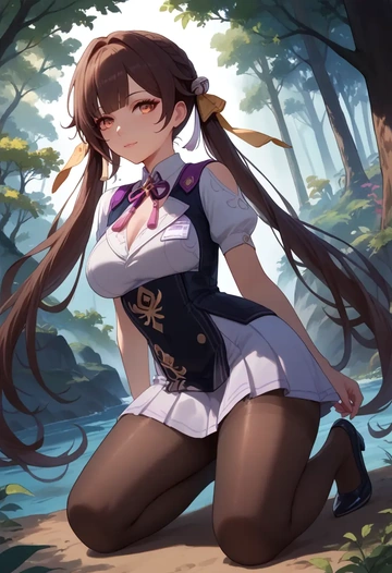 nurse, pantyhose,mini skirt, sushang, star rail - AI generated anime art