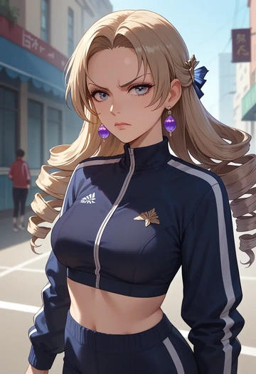 athletic,track suit, bronya rand, star rail - AI generated anime art